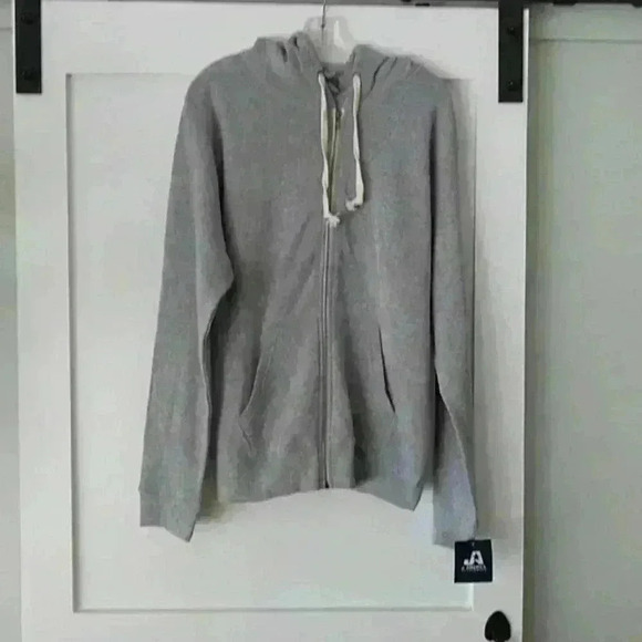 J. America - Triblend Full-Zip Hooded Sweatshirt - Grey - L - Picture 3 of 6
